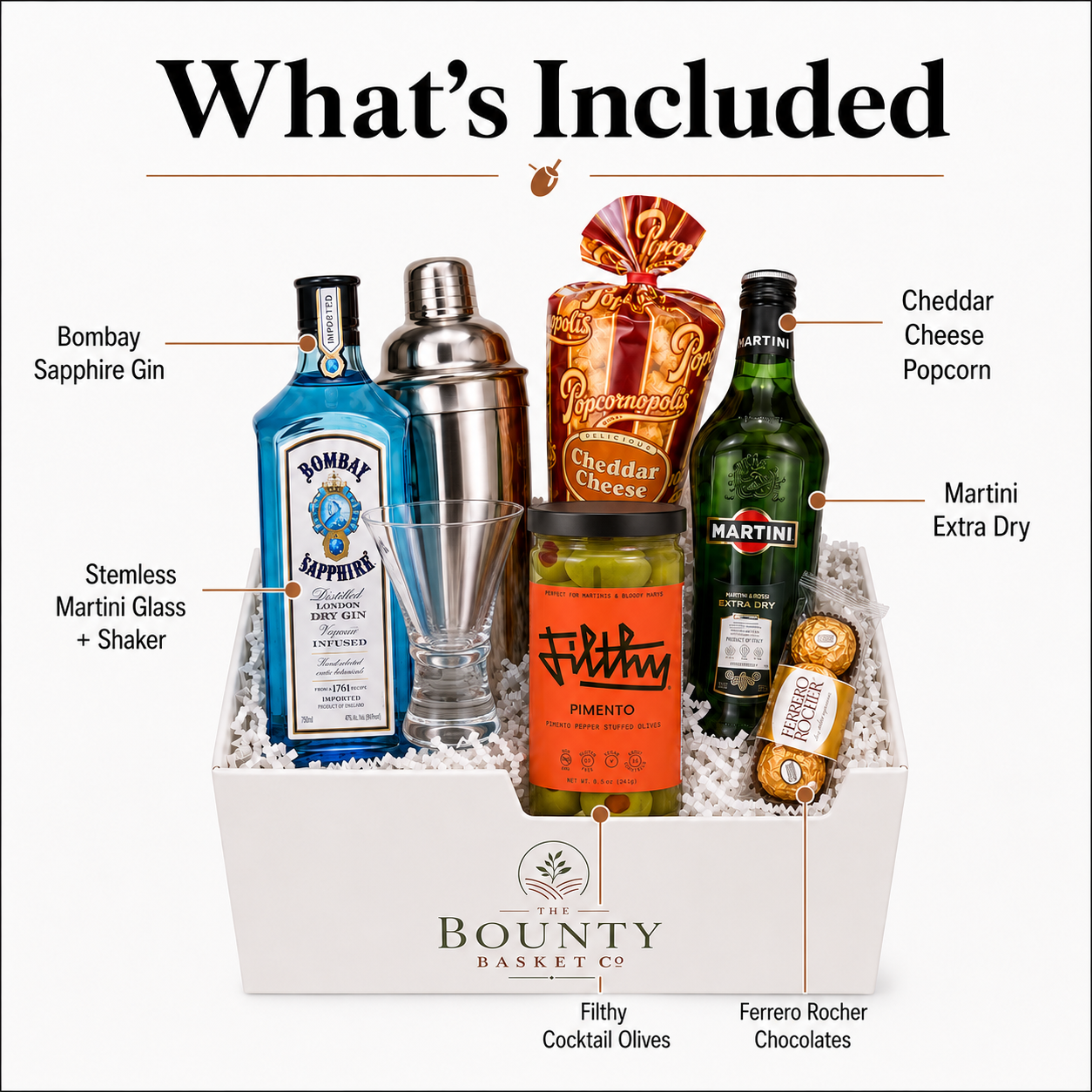 Gin Martini Gift Basket for Her