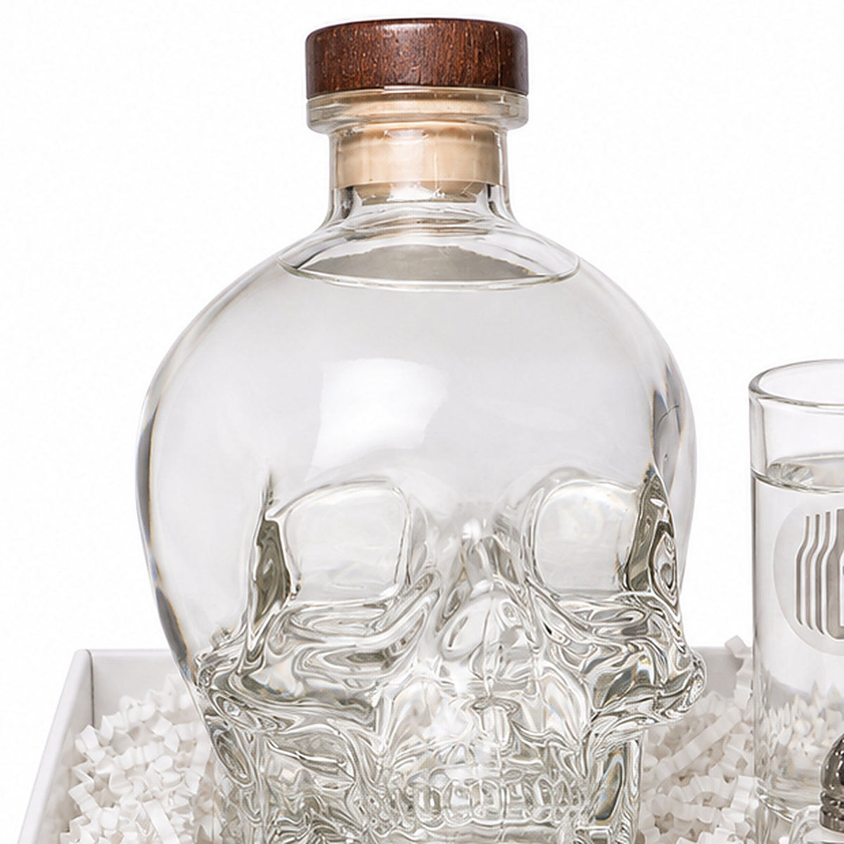 Close-up of the Crystal Head Vodka included in the Vodka Gift Set.