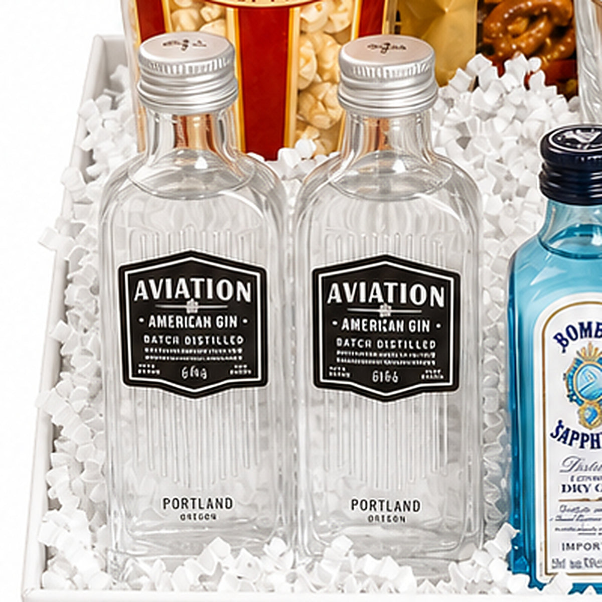 Close-up of the Aviation American Gin included in the Gin Gift Basket.