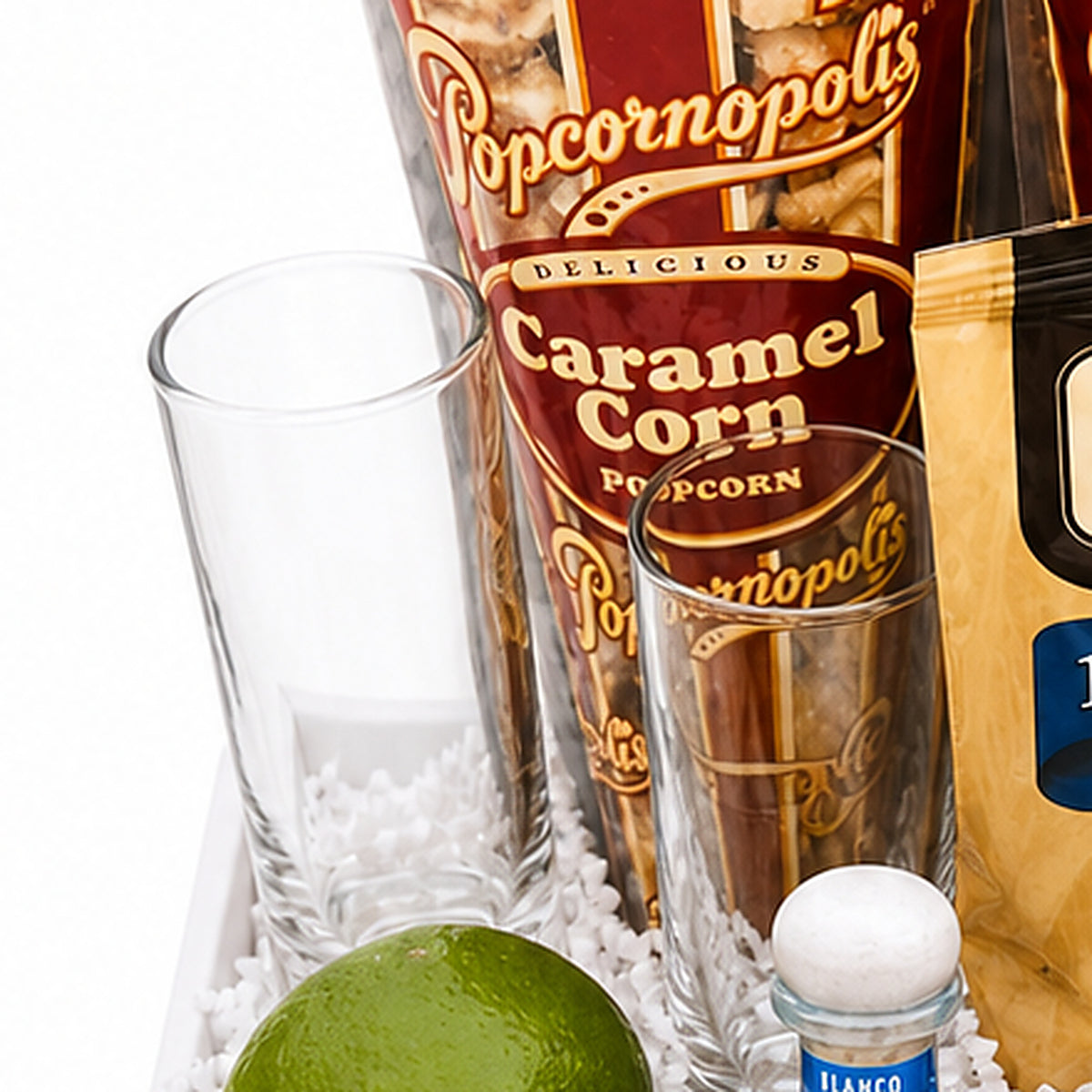 Close-up of the Tall shot glasses included in the Tequila Gift Set.