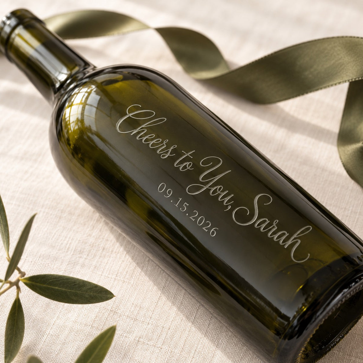 Clear custom bottle engraving