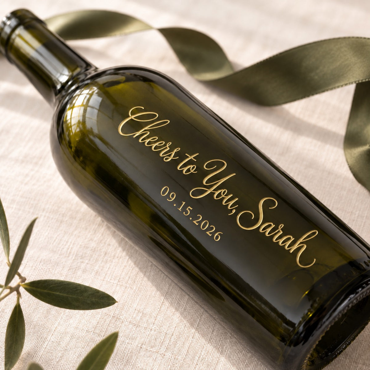 Gold-filled custom bottle engraving