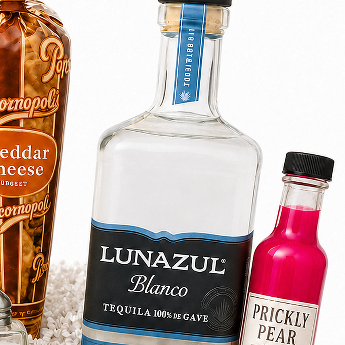 Close-up of the Lunazul Blanco Tequila included in the Margarita Gift Basket.